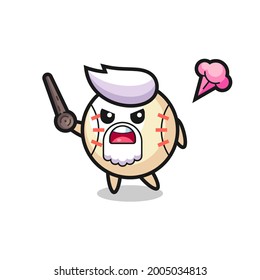 cute baseball grandpa is getting angry , cute style design for t shirt, sticker, logo element