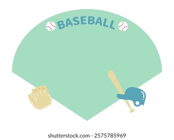 It's cute baseball items illustration frame.