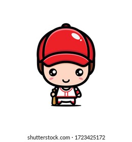 cute baseball player vector design