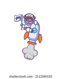 Cute and basic colorful astronaut designs