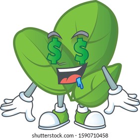 Cute basil with Money eye cartoon character design