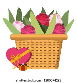 cute basket cartoon