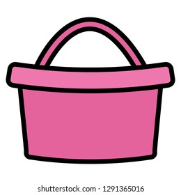 cute basket isolated icon