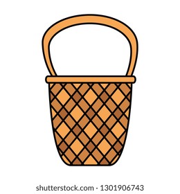 cute basket straw icon
