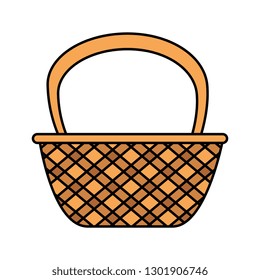 cute basket straw icon