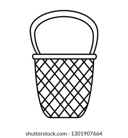 cute basket straw icon