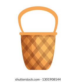 cute basket straw icon
