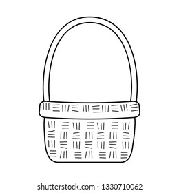 cute basket straw icon