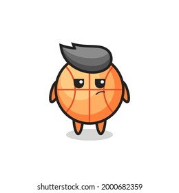 cute basketball character with suspicious expression , cute style design for t shirt, sticker, logo element