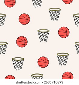 Cute basketball pattern background vector design