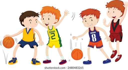 Cute Basketball player cartoon vector illustration