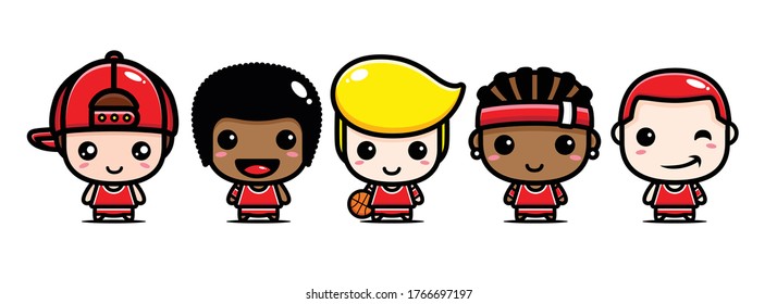 cute basketball team vector design