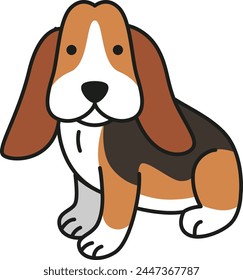 Cute basset hound dog illustration