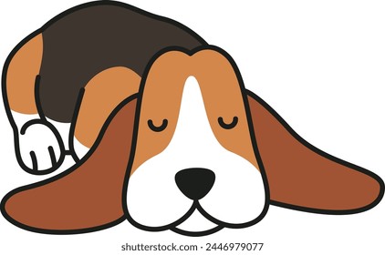 cute basset hound dog vector illustration