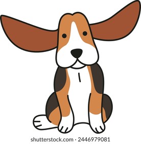 cute basset hound dog vector illustration