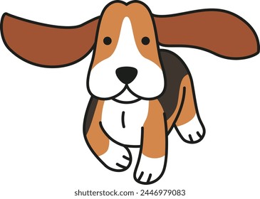 cute basset hound dog vector illustration