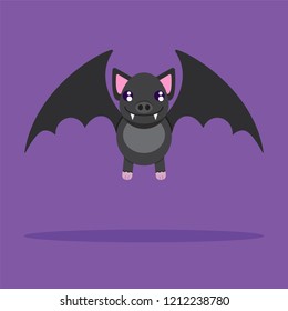 Cute bat animal flat design sticker