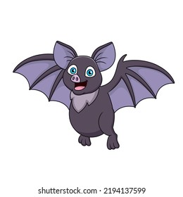 Cute bat cartoon. Cute animal cartoon. Vector illustration