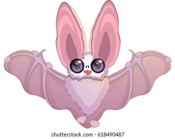 Cute bat. Cute cartoon character.EPS10.Vector Illustration. 