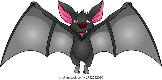 niedlicher Fledermauscartoon auf weißem Hintergrund