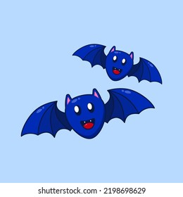 Cute bat cartoon vector illustration