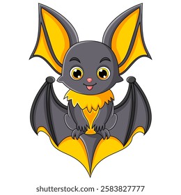 A cute bat cartoon. Vector illustration