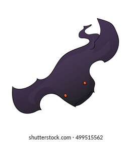 Cute bat character isolated on the white. Halloween party hand drawn sketch. Fun colorful illustration for t-shirt print, banner, flyer, poster design, greeting card