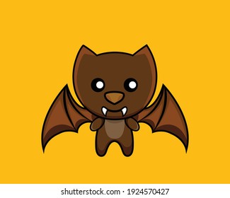 cute bat character vector illustration.