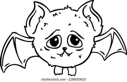 Cute Bat Coloring Page