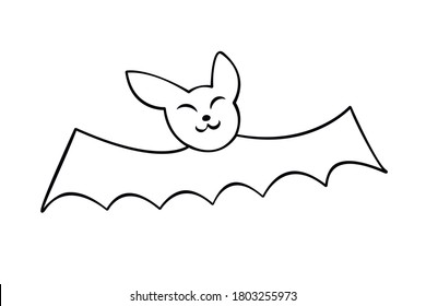 Cute Bat Drawn Cartoon Doodle Style Stock Vector (Royalty Free ...