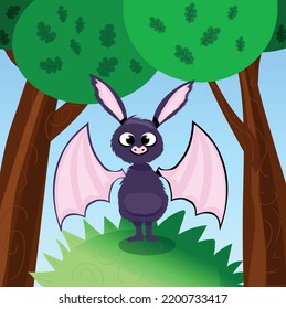 Cute bat. Element for print, postcard and poster. Vector illustration