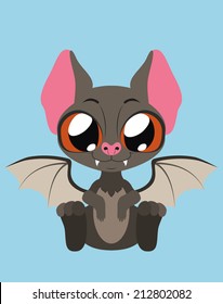 Cute Bat flat illustration art 