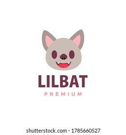 cute bat flat logo vector icon illustration