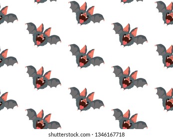 cute bat flying pattern vector illustration