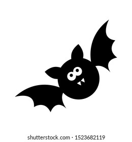 cute bat halloween silhouette isolated on white background