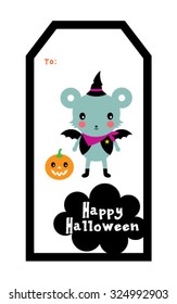 cute bat halloween tag