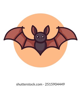cute bat halloween wild animal holiday vector illustration template design