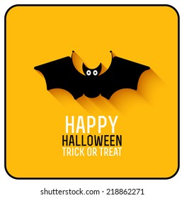 Cute bat. Happy Halloween card. Vector illustration