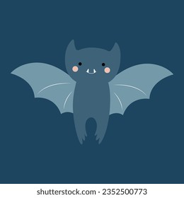 Cute bat. Happy Halloween. Vector illustration in flat modern style.