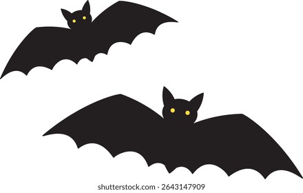 Cute bat illustration, Halloween material