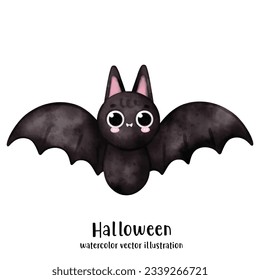 Cute Bat, Bat, Bat illustration, watercolor, Halloween, Cute Halloween Bat, Halloween illustration