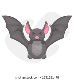 CUTE BAT MASCOT CARTOON VECTOR