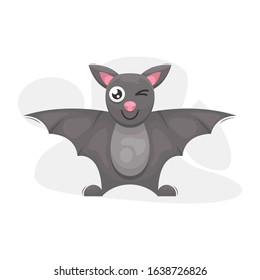 cute bat mascot cartoon vector