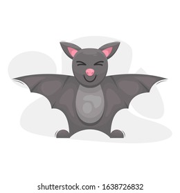 cute bat mascot cartoon vector