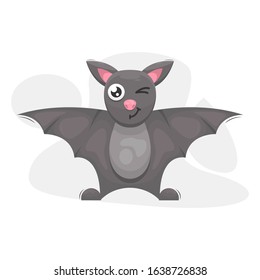 cute bat mascot cartoon vector