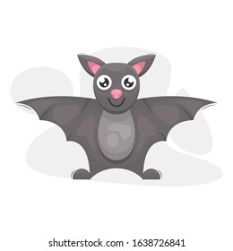 cute bat mascot cartoon vector