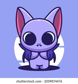 imagen de mascota de murciélago lindo icono vector de mascota de dibujos animados. calidad superior