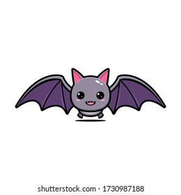 Cute bat mascot vector design.