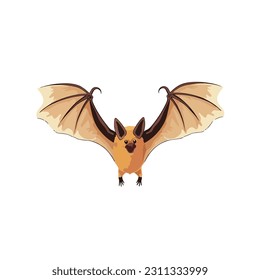 Cute bat. Night flying animal, a symbol of magic and witchcraft, Halloween. Cartoon vector illustration