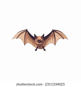 Cute bat. Night flying animal, a symbol of magic and witchcraft, Halloween. Cartoon vector illustration